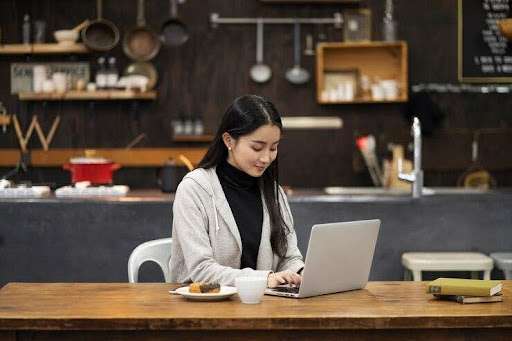 Woman on computer